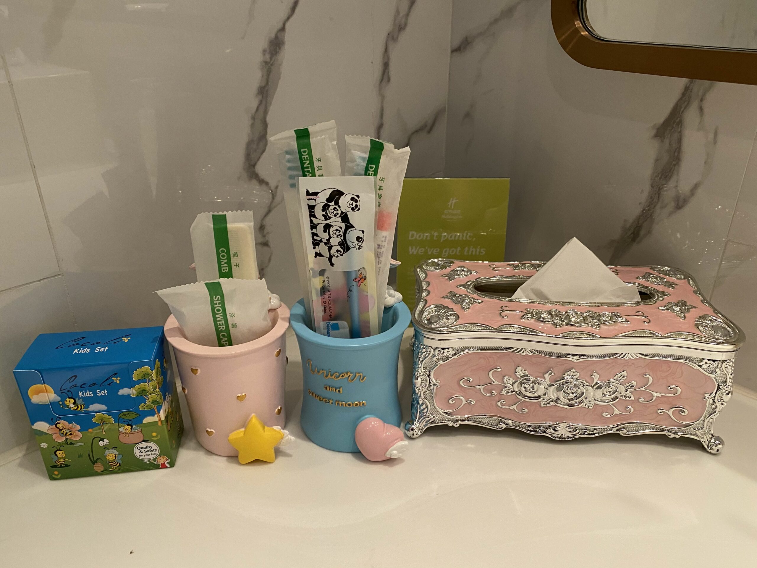 香港金域假日酒店 親子主題房「夢幻粉紅獨角獸」浴室用具