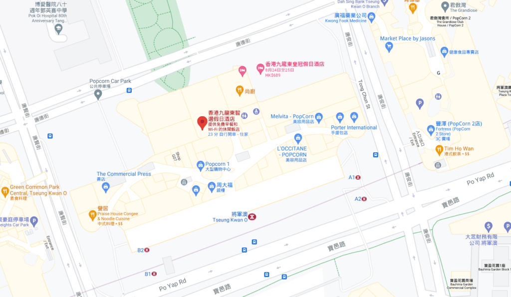 香港九龍東智選假日酒店 地圖
