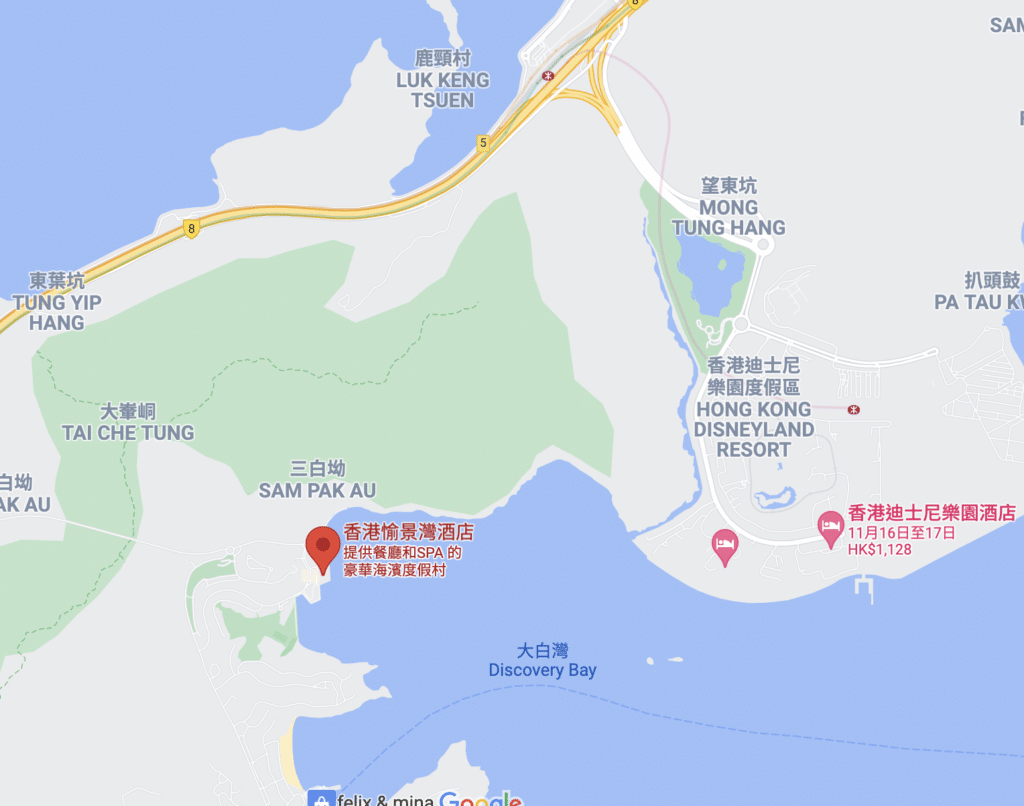香港愉景灣酒店地圖
