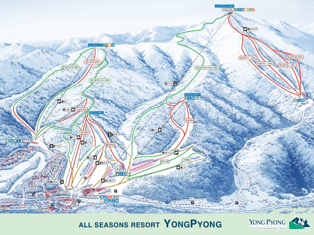 龍平度假村滑雪場 雪道地圖